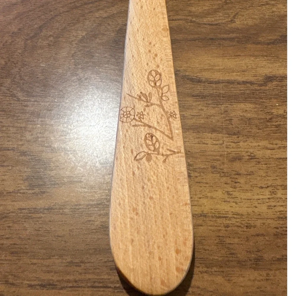 Talisman Designs Solid Beechwood Turner Spatula Owl‎ Etched Wood Kitchen Decor
